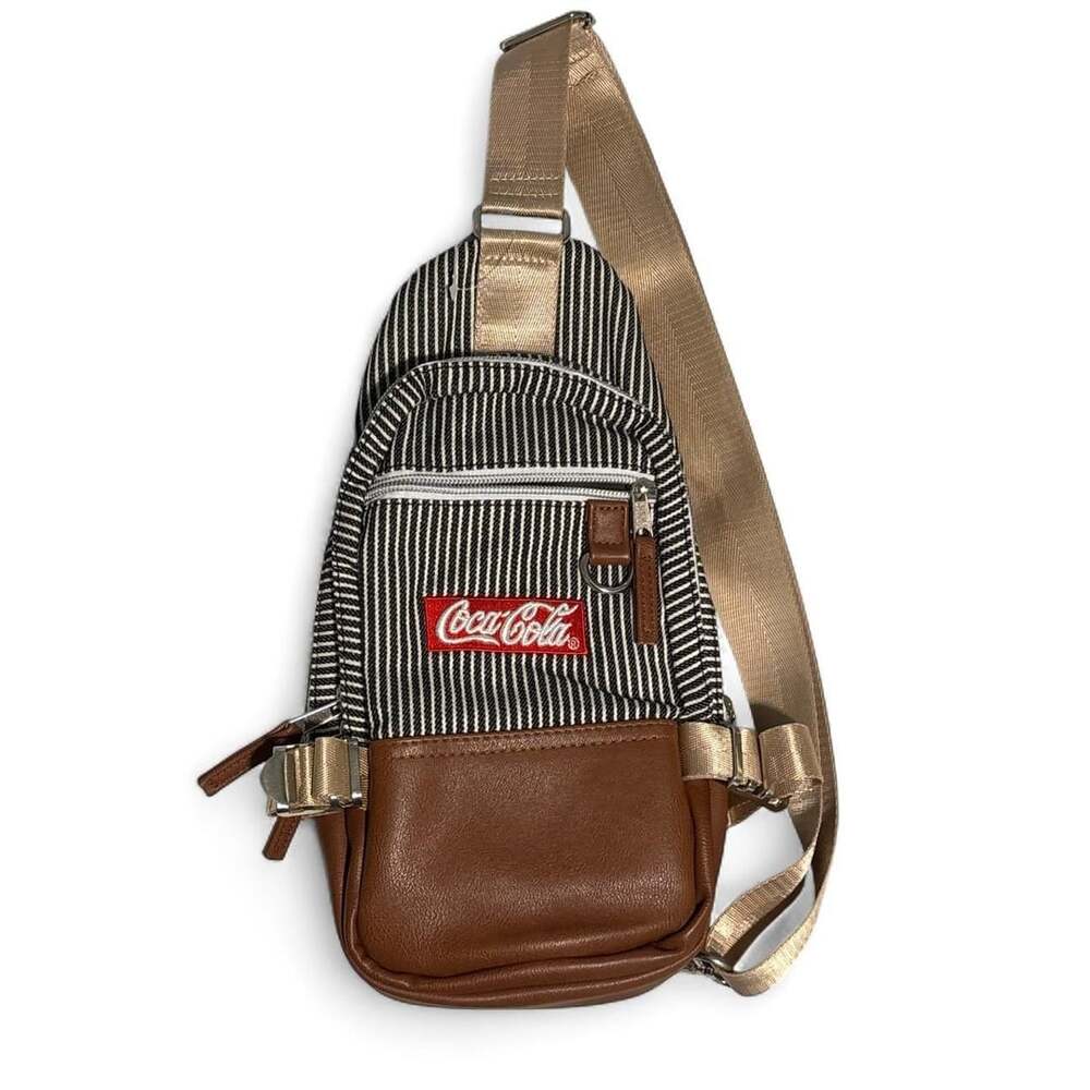 Coca-Cola Pinstripe Crossbody Sling Bag